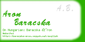 aron baracska business card